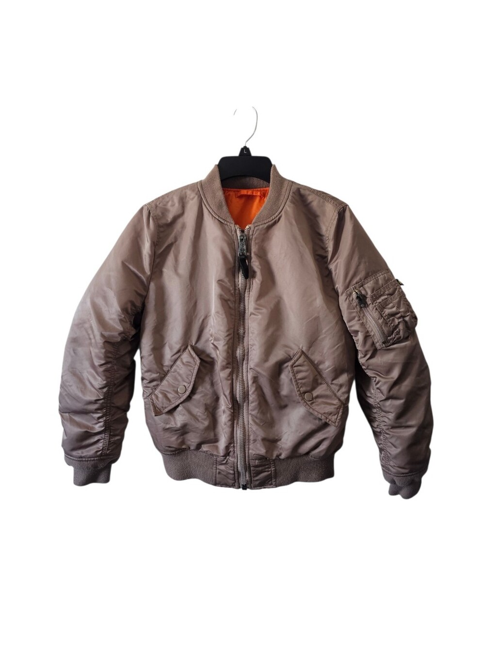 Alpha Industries Women's MA-1 Bomber Jacket Size Small S Taupe Mauve Brown